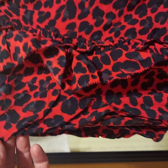 ZADIG & VOLTAIRE Tibo Leopard Print Red Black Ruffle Blouse Top Sz M - Picture 16 of 16